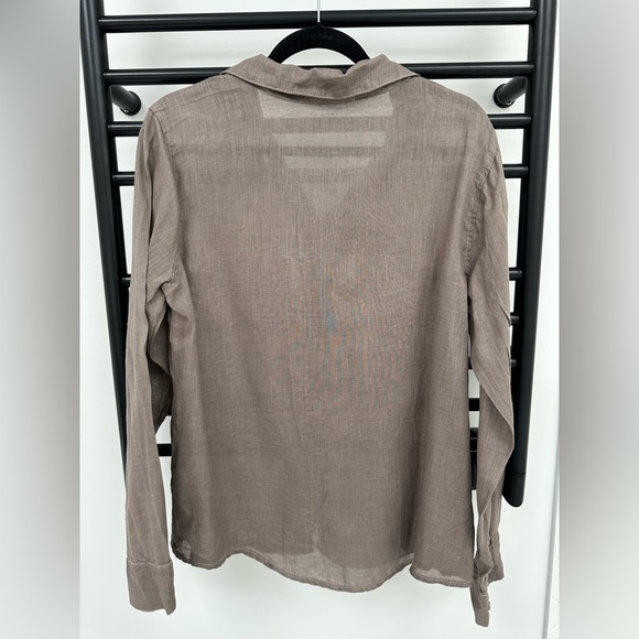 Linen shirt with center ruffle - Picture 3 of 5